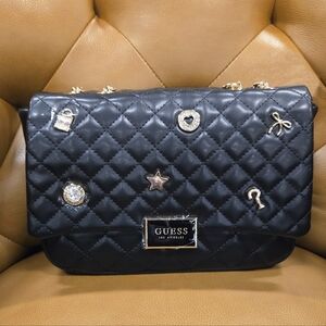 NEW Guess Quilted Charms Shoulder Handbag